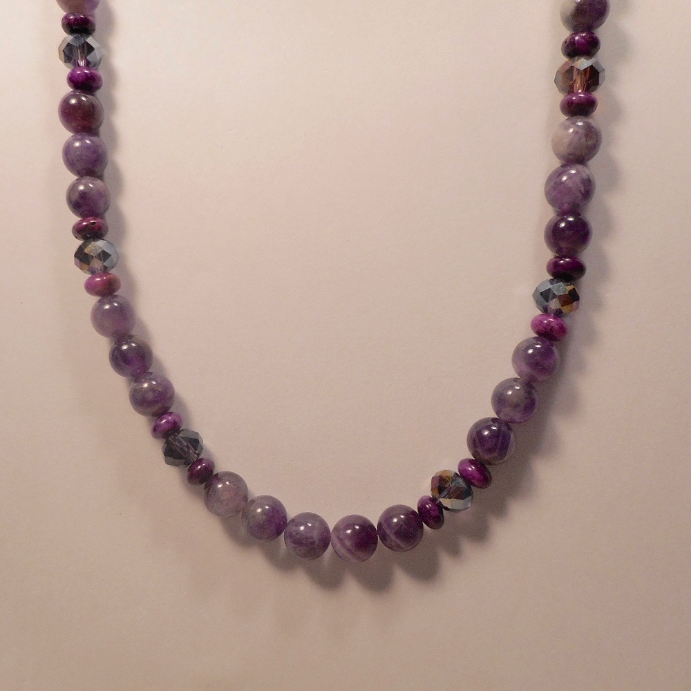 amethyst and purple agate necklace